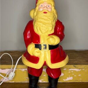 VINTAGE 1960'S 17" UNION PRODUCTS ELECTRIFIED HARD PLASTIC SANTA CLAUS BLOW MOLD